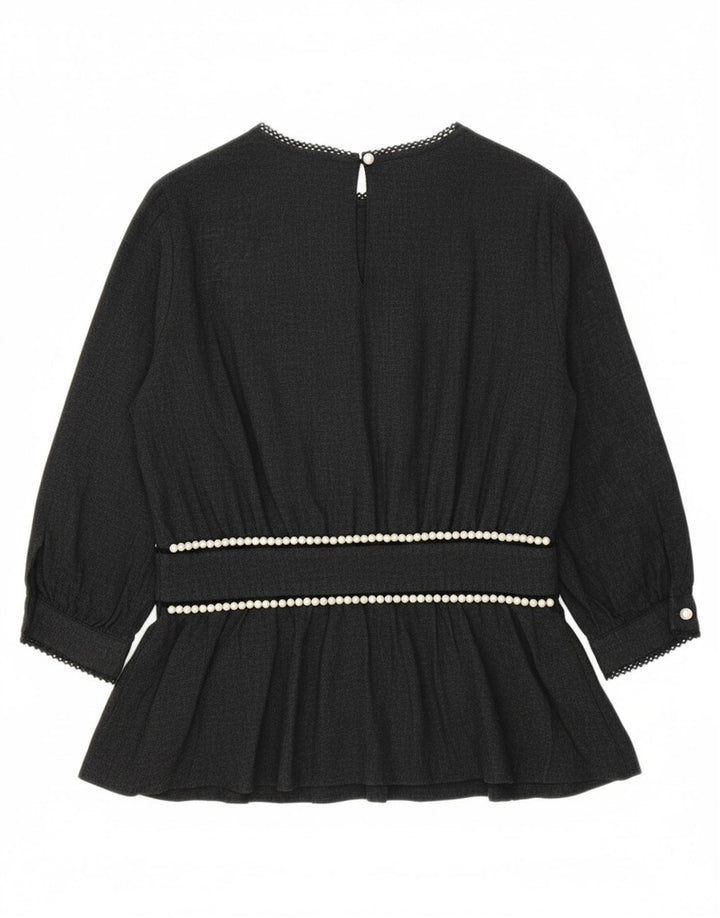 ZARA Womens Blouse Top UK 16 Large Black Vintage Zara and Second-Hand Zara from Messina Hembry 