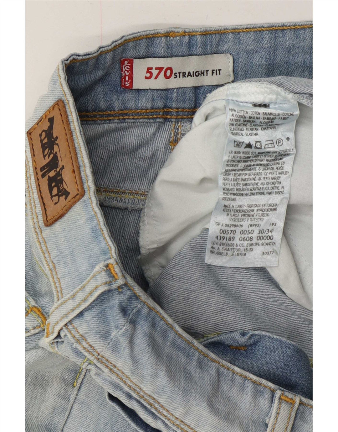 Levi's Womens 570 Straight Jeans W30 L28 Blue Cotton