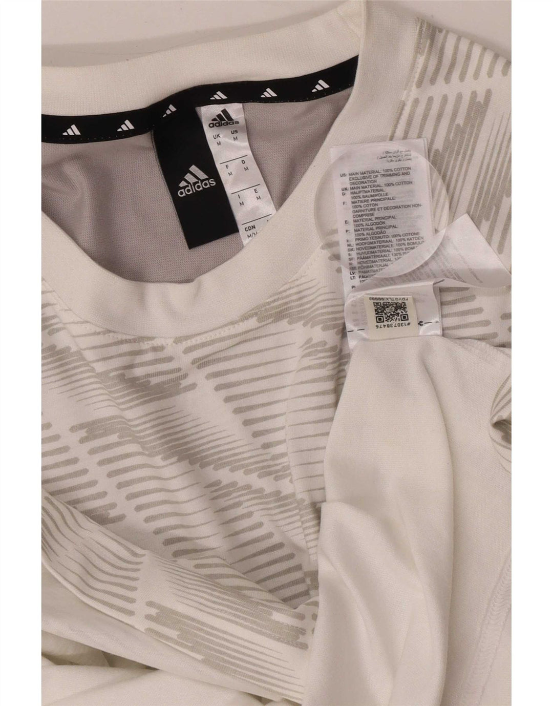 Ανδρικό T-Shirt Adidas Top Μεσαίο λευκό γεωμετρικό βαμβάκι