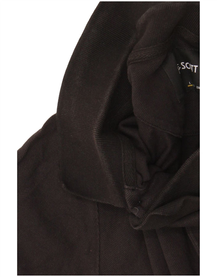 Ανδρικό πουκάμισο πόλο Lyle & Scott, μεγάλο μαύρο βαμβακερό