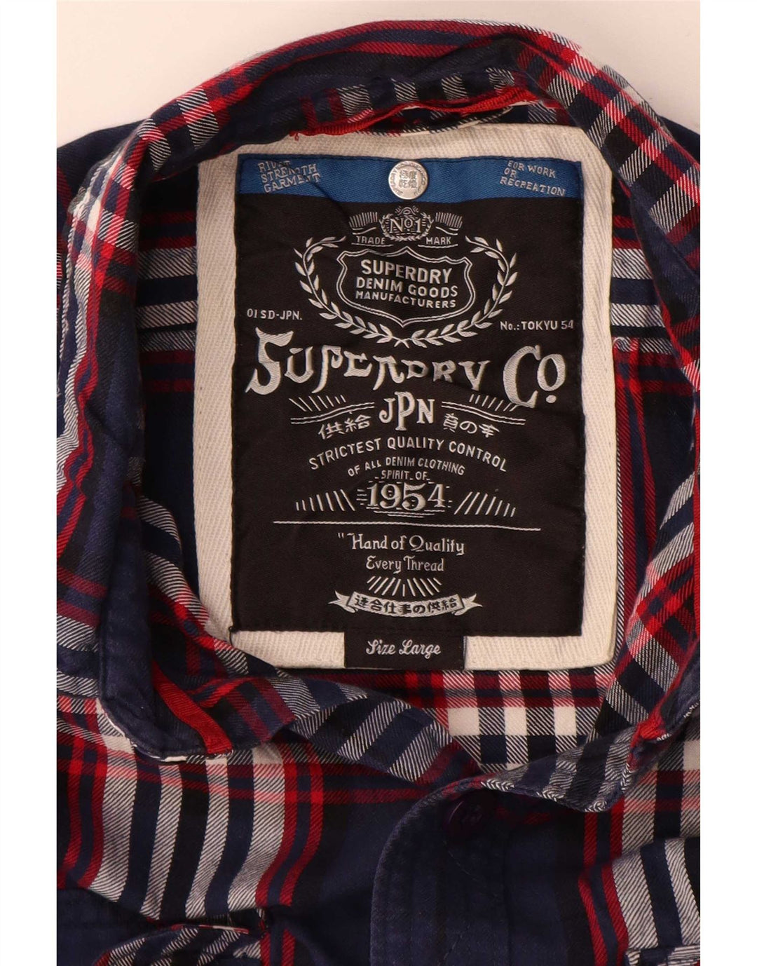 Ανδρικό φανελένιο πουκάμισο Superdry Μεγάλο μπλε καρό βαμβακερό