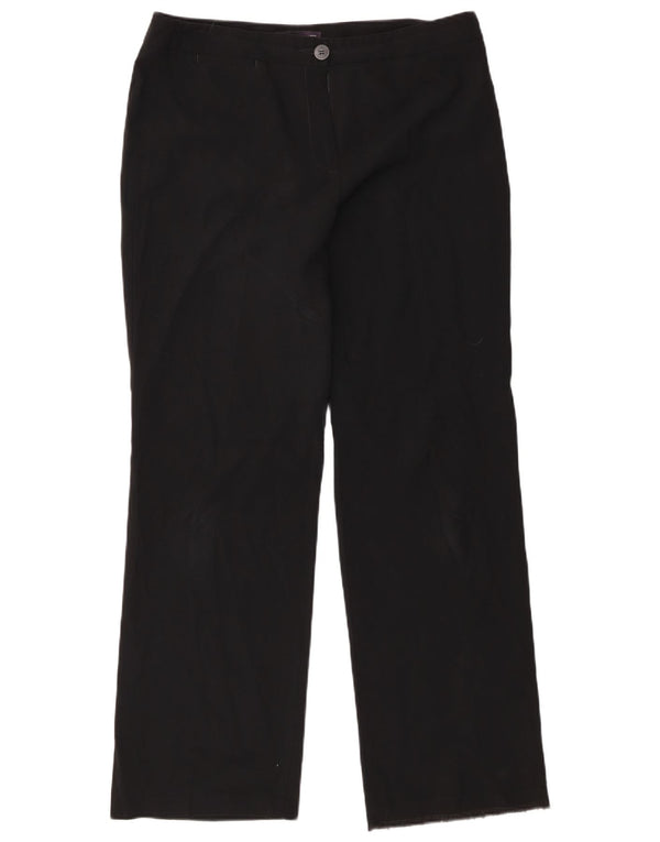 Marks & Spencer Γυναικείο ίσιο casual παντελόνι UK 14 μεγάλο W34 L31 μαύρο