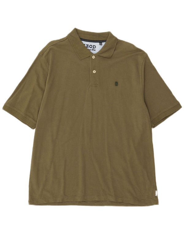 Izod Mens Heritage Polo Shirt Large Khaki Cotton