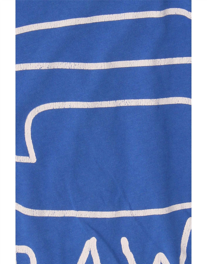 G-Star Ανδρικό γραφικό T-Shirt Top Μικρό Μπλε Βαμβακερό