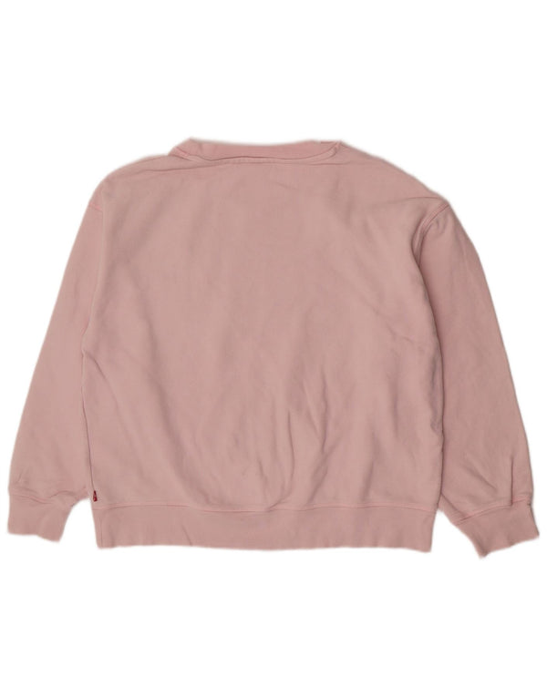 Γυναικείο φούτερ Levi's Graphic Loose Fit Jumper UK 14 μεγάλο ροζ βαμβακερό