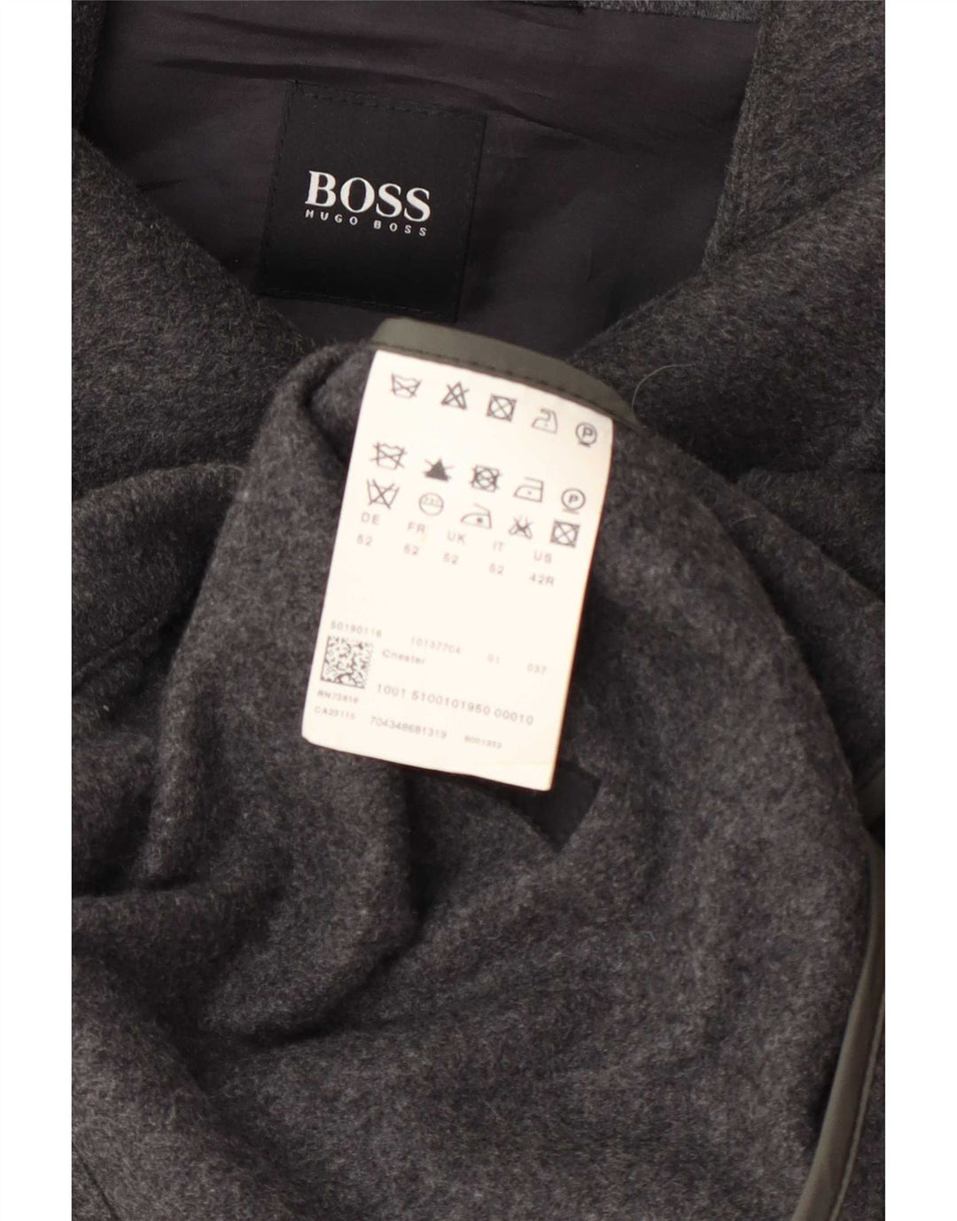 Ανδρικό πανωφόρι Hugo Boss IT 52 XL Γκρι μαλλί
