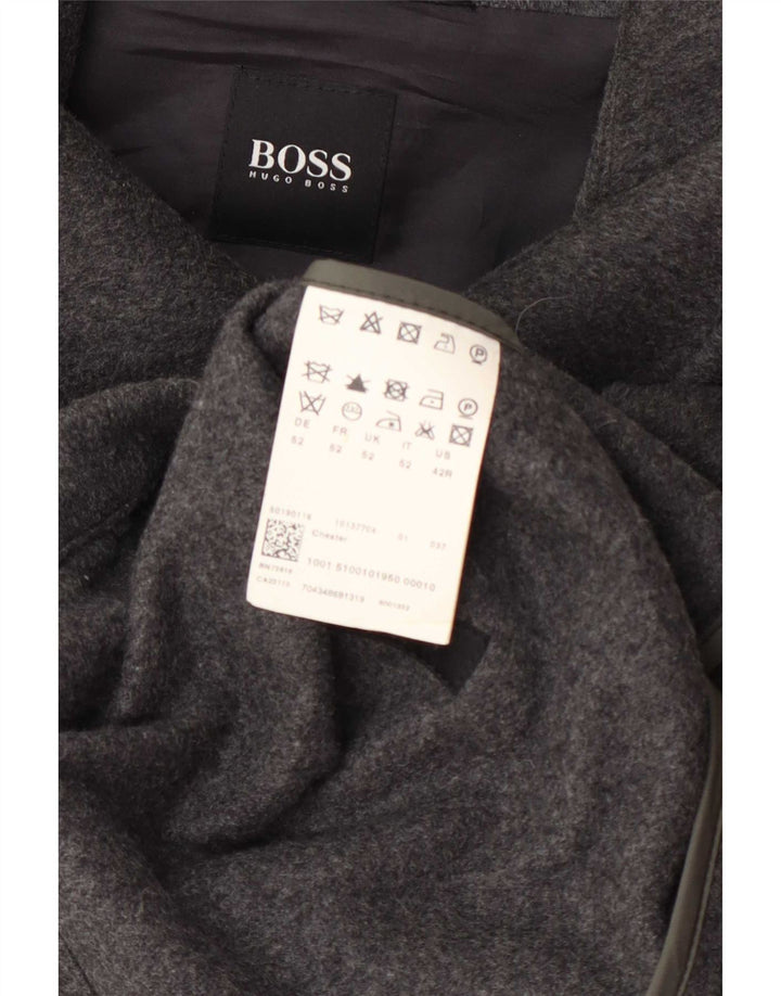Ανδρικό πανωφόρι Hugo Boss IT 52 XL Γκρι μαλλί