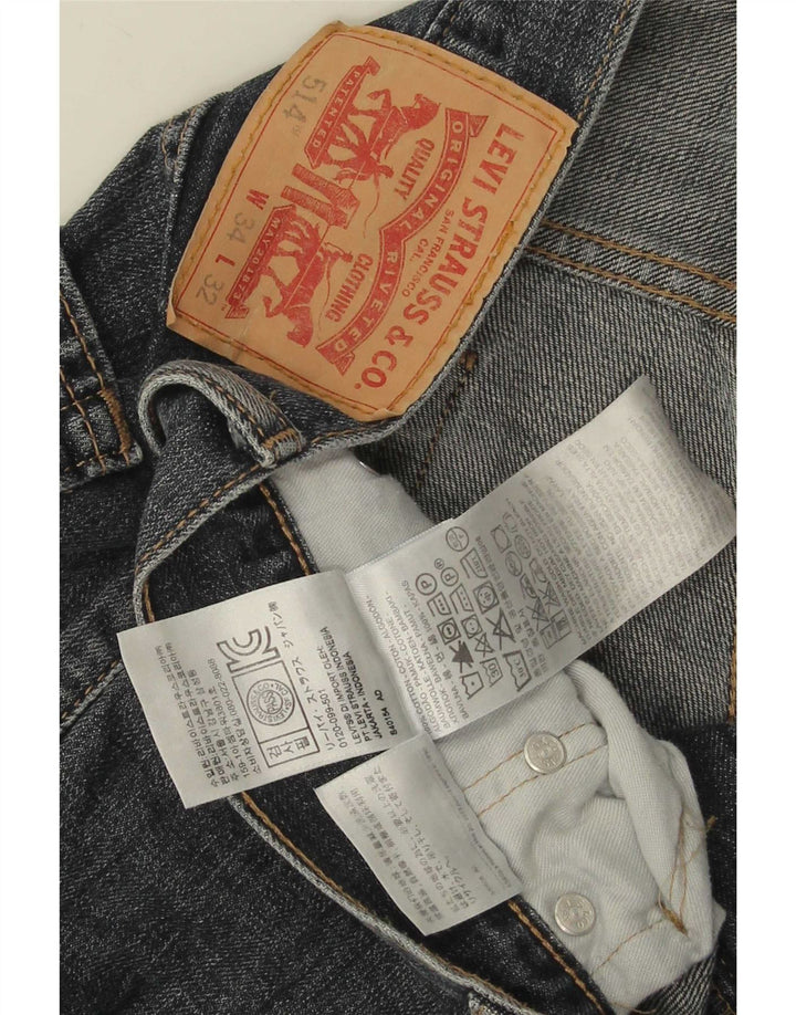 Levi's Mens 514 Capri Straight Jeans W34 L21 Blue Cotton