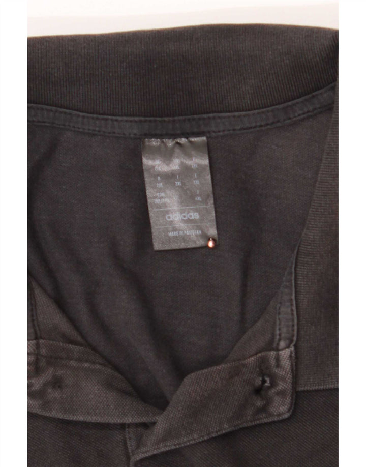 Adidas Ανδρικό Πόλο Μπλουζάκι 2XL Μαύρο βαμβακερό