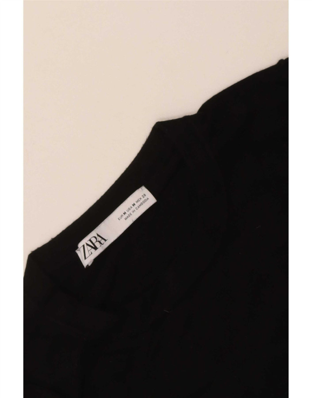 Zara Γυναικείο πουλόβερ με λαιμόκοψη UK 12 Medium Μαύρο
