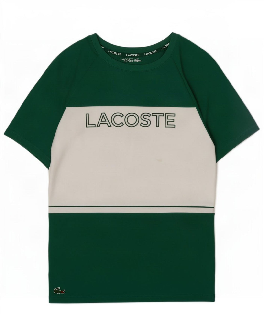 Ανδρικό γραφικό μπλουζάκι Lacoste Κορυφαίο μέγεθος 3 Μικρό πράσινο χρώμα πολυεστέρα