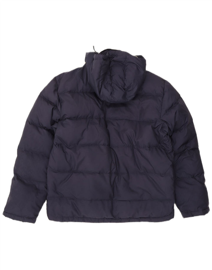 FILA Mens Hooded Padded Jacket UK 38 Medium Navy Blue Polyester