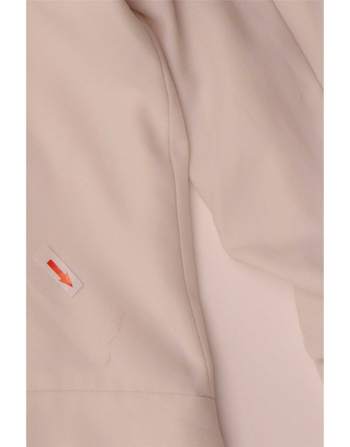 Zara Γυναικείο Μπουφάν 3/4 Μανίκι Ανοιχτό Μπλέιζερ UK 14 Μεσαίο Λευκό Πολυεστέρας