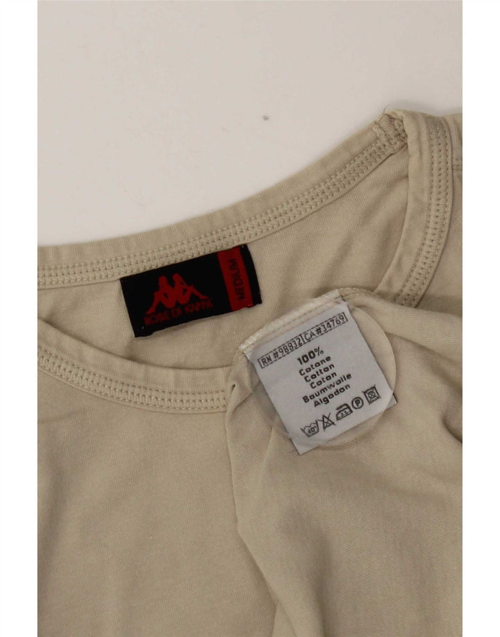Kappa Γυναικείο T-Shirt Top UK 14 Medium Beige βαμβακερό