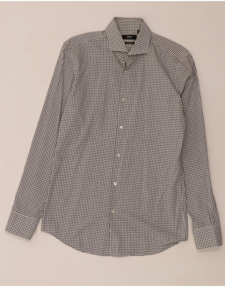 Ανδρικό πουκάμισο Hugo Boss Slim Fit Size 38 15 Medium White Check