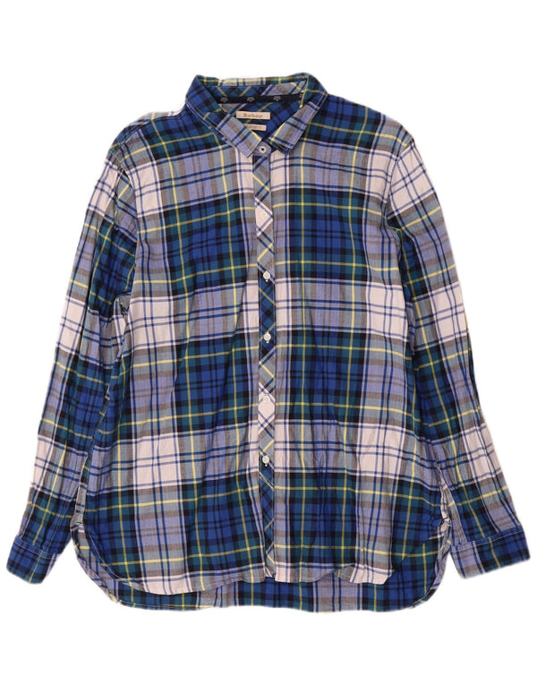 Barbour Γυναικείο φανελένιο πουκάμισο UK 18 XL Μπλε βαμβακερό με χαλαρή εφαρμογή