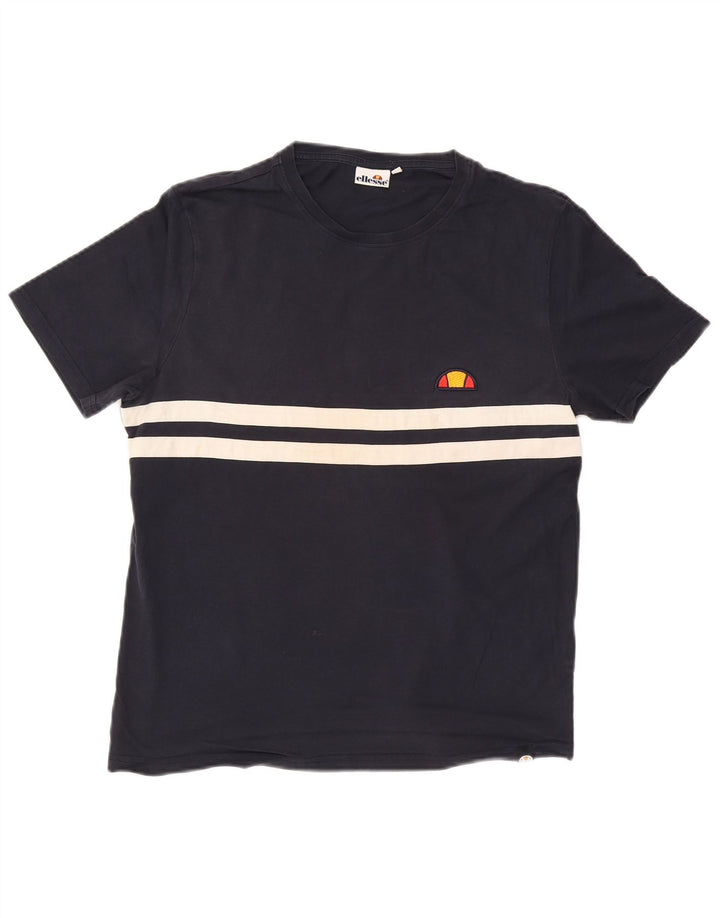 Ανδρικό μπλουζάκι ELLESSE Top Medium Navy Blue Colourblock Βαμβακερό