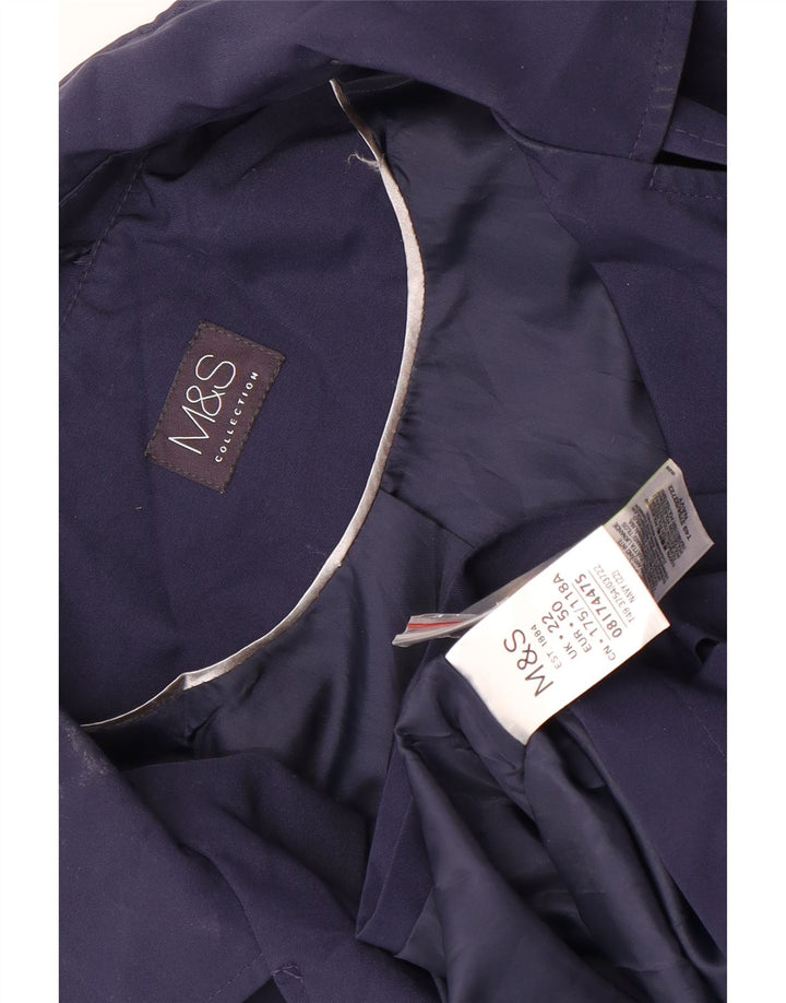 Marks & Spencer Γυναικεία κοντή καμπαρντίνα UK 22 3XL Navy Blue Polyester