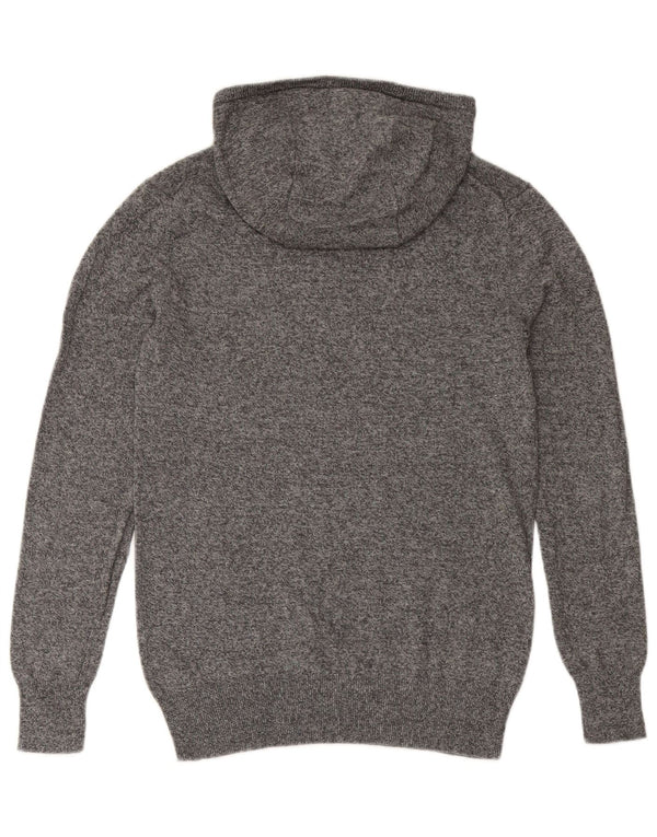 SUPERDRY Mens Hooded Jumper Sweater Medium Grey Cotton