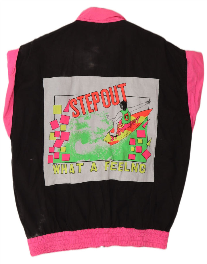 Γυναικεία αθλητική φόρμα VINTAGE Top Jacket UK 18 XL Black Colourblock