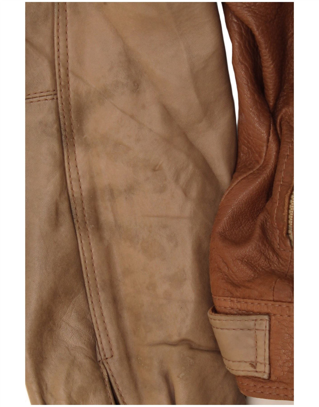 Vintage Ανδρικό Δερμάτινο Μπουφάν IT 50 Large Brown Colourblock Leather