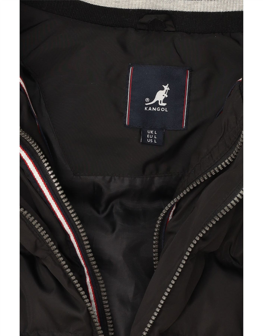 KANGOL Womens Hooded Padded Coat UK 16 Large Black Polyester Vintage Kangol and Second-Hand Kangol from Messina Hembry 