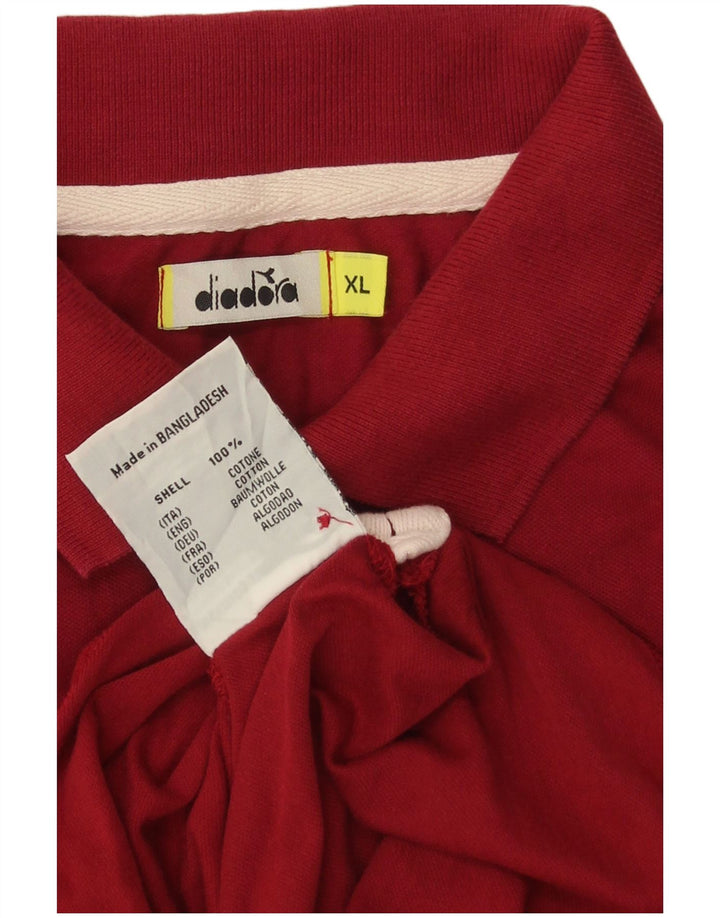 Ανδρικό πουκάμισο πόλο Diadora XL κόκκινο βαμβακερό