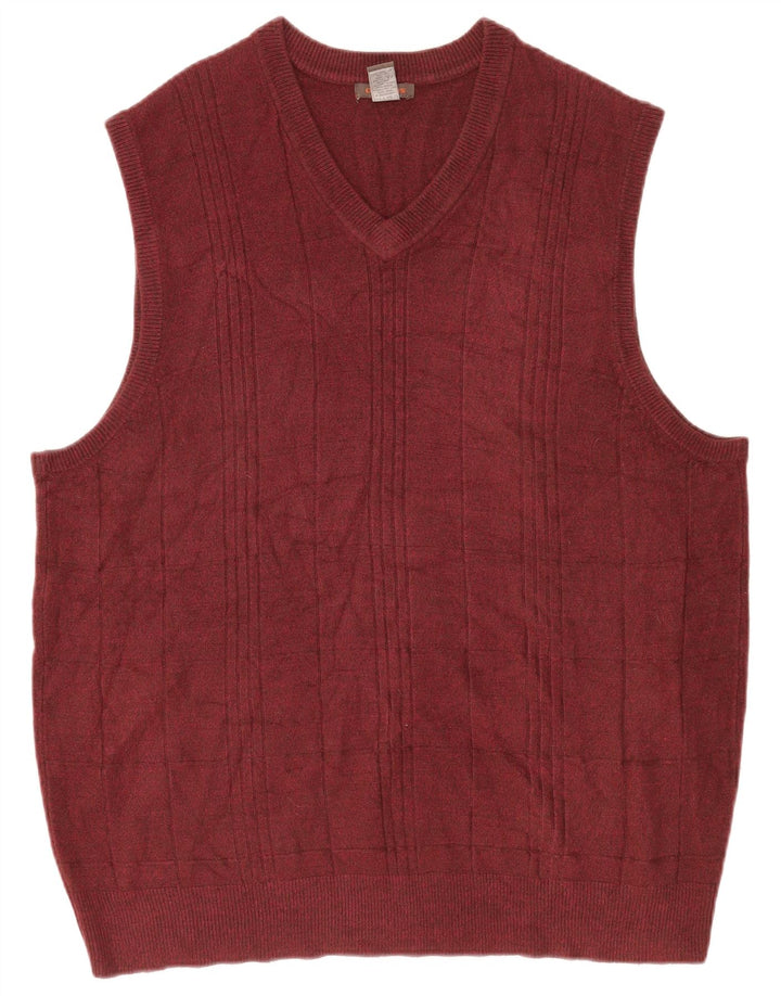 DOCKERS Ανδρικό γιλέκο Tank Top 2XL Burgundy Check Acrylic