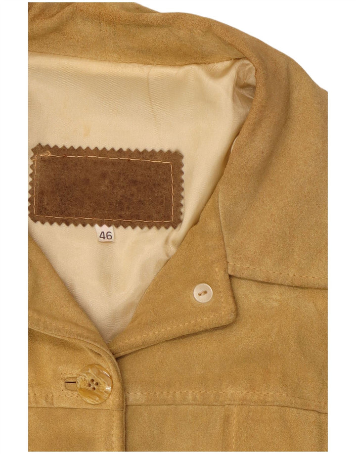 Vintage Γυναικείο Suede Jacket IT 46 Large Beige Leather