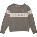 TOMMY HILFIGER Womens Sweatshirt Jumper UK 10 Small Grey Colourblock Vintage Tommy Hilfiger and Second-Hand Tommy Hilfiger from Messina Hembry 