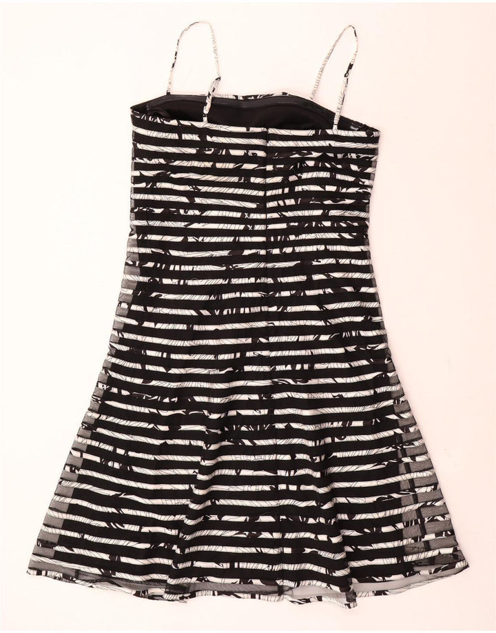 FRANK LYMAN Γυναικείο Slip Dress UK 14 Medium μαύρο ριγέ πολυεστέρα