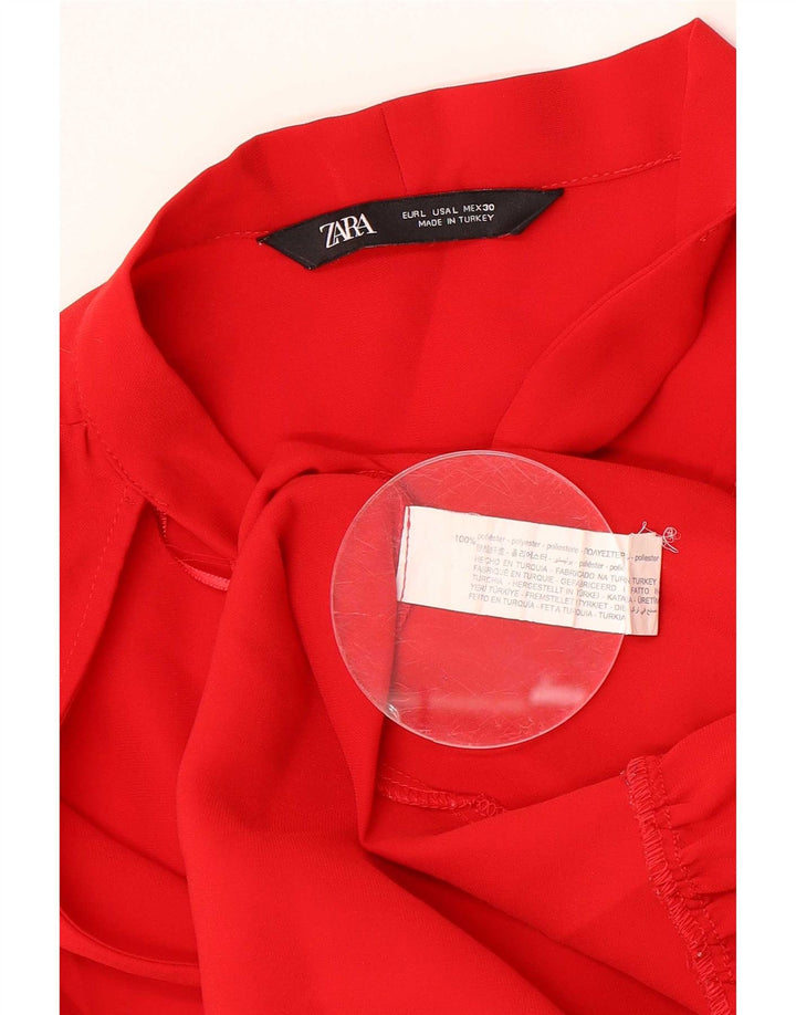 Zara Γυναικείο φόρεμα A-Line UK 16 μεγάλο κόκκινο πολυεστέρα