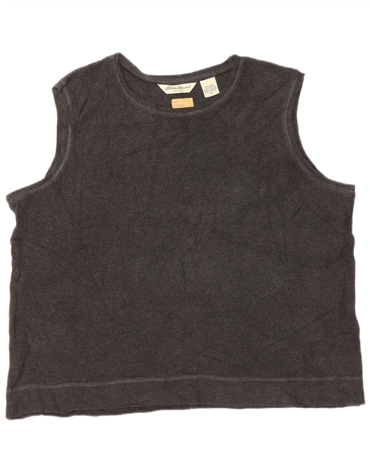 EDDIE BAUER Γυναικείο Crop Oversized Γιλέκο Tank Top UK 18 XL Γκρι βαμβακερό