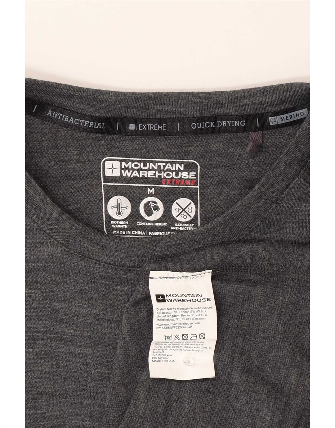 Ανδρικό T-Shirt Mountain Warehouse Top Medium Grey Flecked Merino Wool