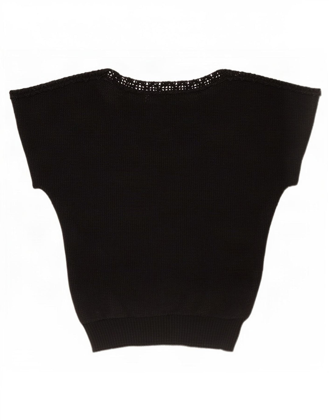 Vintage Womens Crop See Through Batwing Μπλούζα Top IT 42 Medium Black