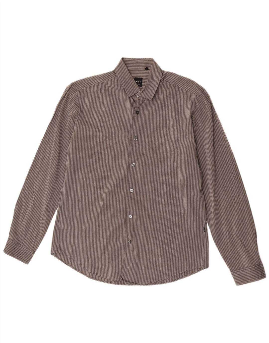 Ανδρικό πουκάμισο Hugo Boss Slim Fit Βαμβακερό με μεσαίο γκρι ρίγες