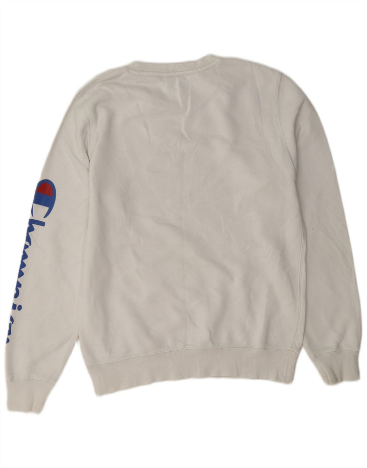 Ανδρικό γραφικό φούτερ Champion Jumper Μικρό λευκό βαμβακερό