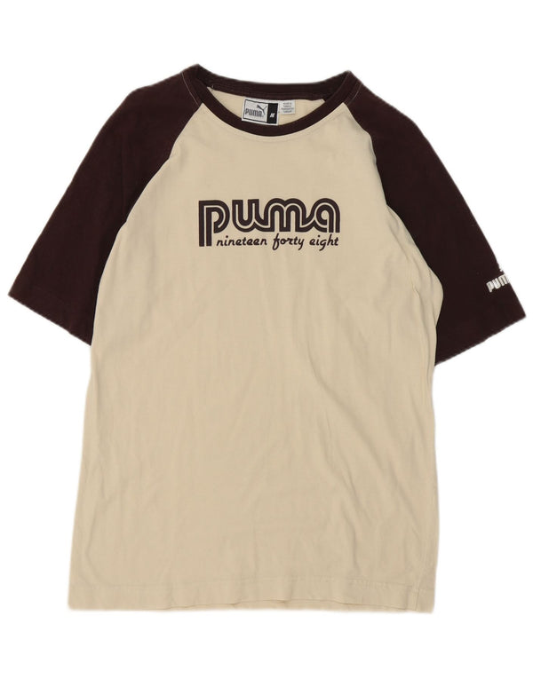 Ανδρικό γραφικό μπλουζάκι Puma, μεσαίο λευκό χρώμα, βαμβακερό
