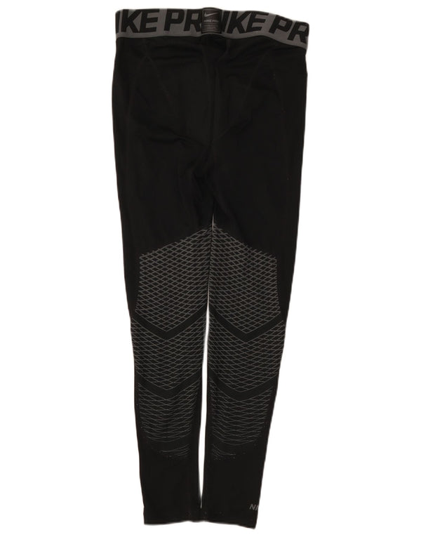 Nike Mens Graphic Leggings Medium Black Colourblock Polyester