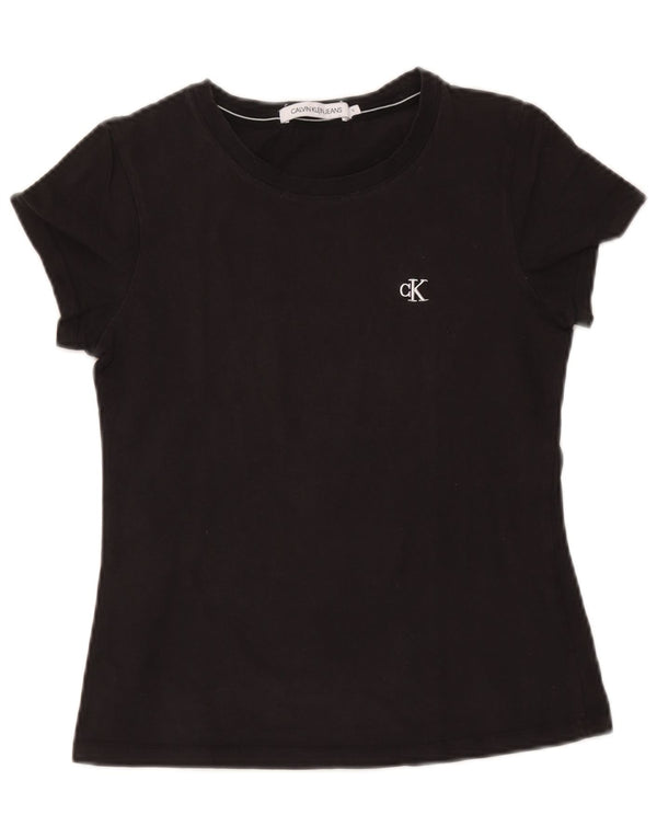 Calvin Klein Jeans Γυναικείο T-Shirt Top UK 10 Small Black Cotton