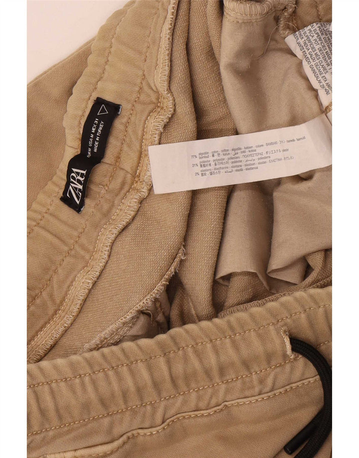 Ανδρική φόρμα Zara Παντελόνι Joggers Βαμβακερό μεσαίο μπεζ