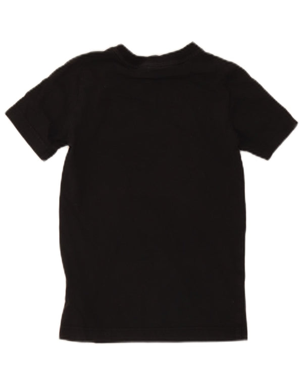 Γραφικό T-Shirt Adidas Boys Top 7-8 ετών μαύρο βαμβακερό