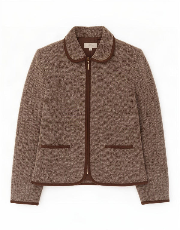 Marks & Spencer Γυναικείο σακάκι UK 10 Small Brown Ψαροκόκκαλο