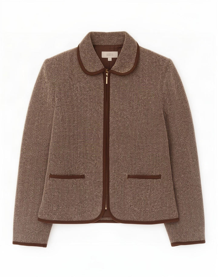 Marks & Spencer Γυναικείο σακάκι UK 10 Small Brown Ψαροκόκκαλο