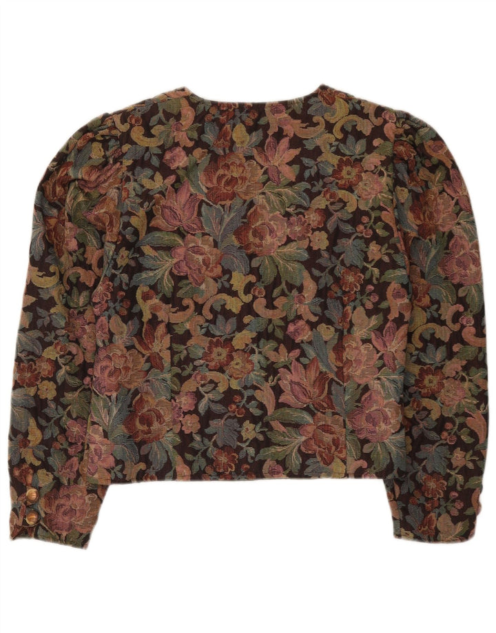 Vintage Γυναικείο Crop Blazer Jacket UK 12 Medium πολύχρωμο Floral