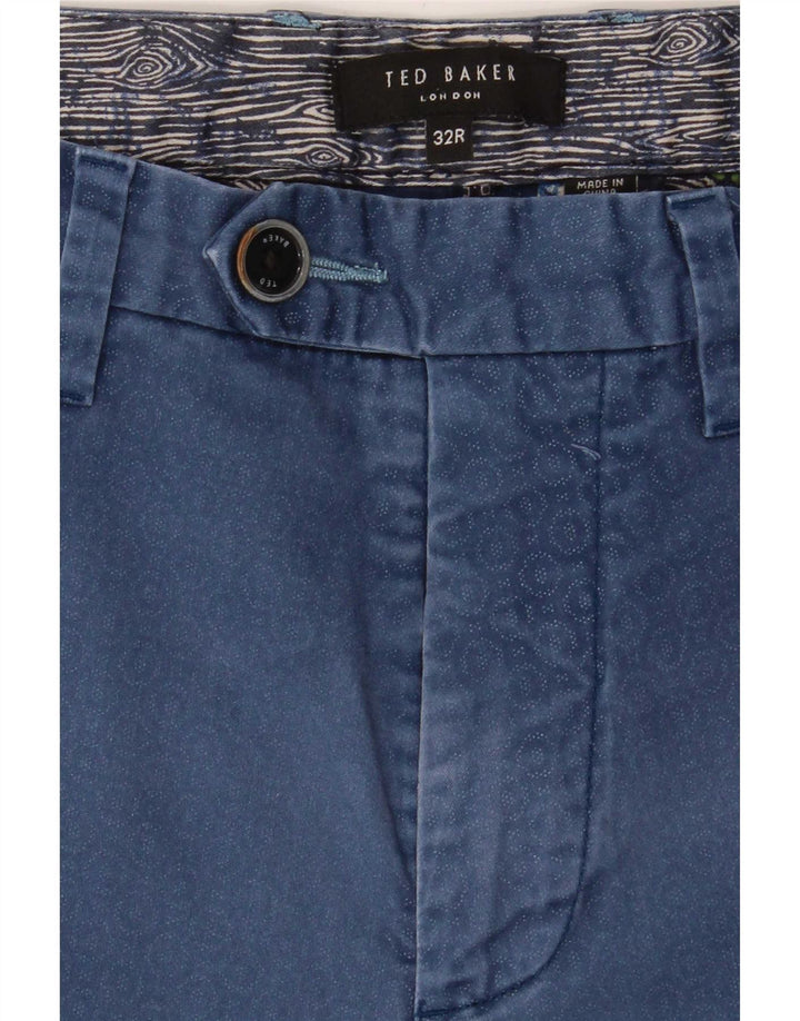 Ανδρικό σορτς Chino Ted Baker W32 Μεσαίο μπλε γεωμετρικό βαμβακερό
