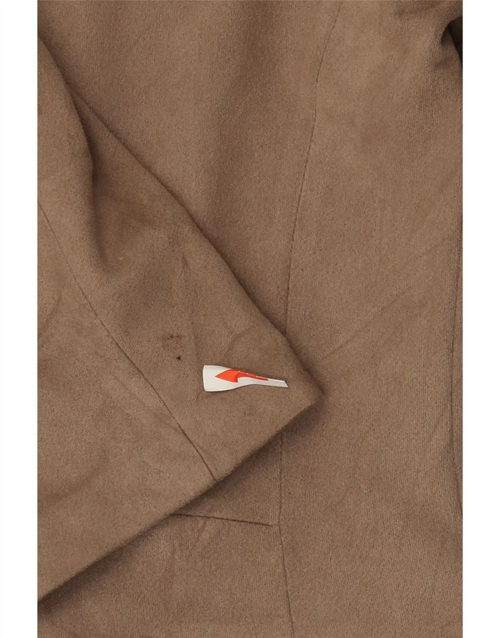 Zara γυναικεία ζακέτα με μανίκια 3/4 τοπ UK 14 μεσαίο μπεζ πολυεστέρας