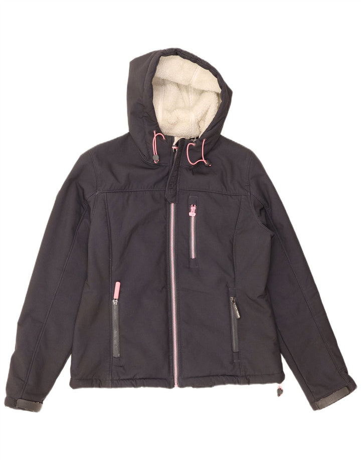 SUPERDRY Γυναικείο Windtrekker Hooded Windbreaker Jacket UK 14 Large Grey