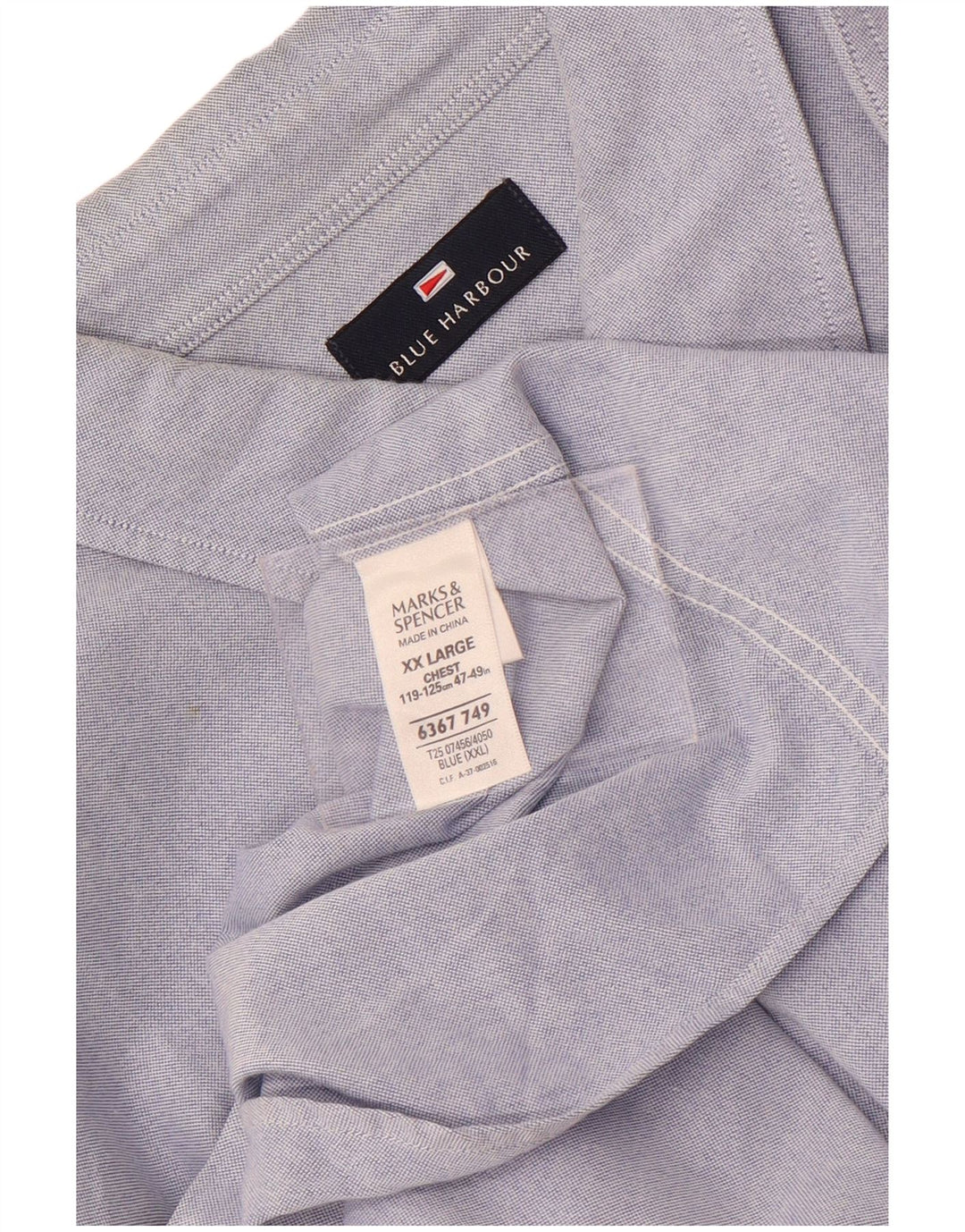 Ανδρικό κοντομάνικο πουκάμισο Marks & Spencer 2XL Μπλε βαμβακερό