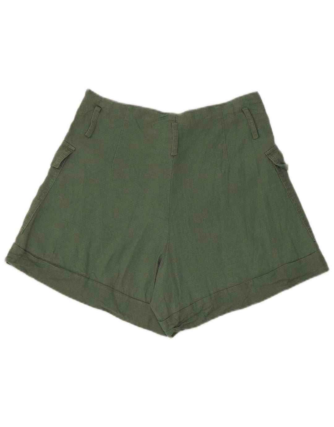 Zara Γυναικείο Σορτς Cargo Small W26 Πράσινο Λινό